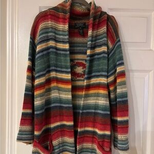 Vintage Hand Knit Polo Ralph Lauren Aztec Cardigan